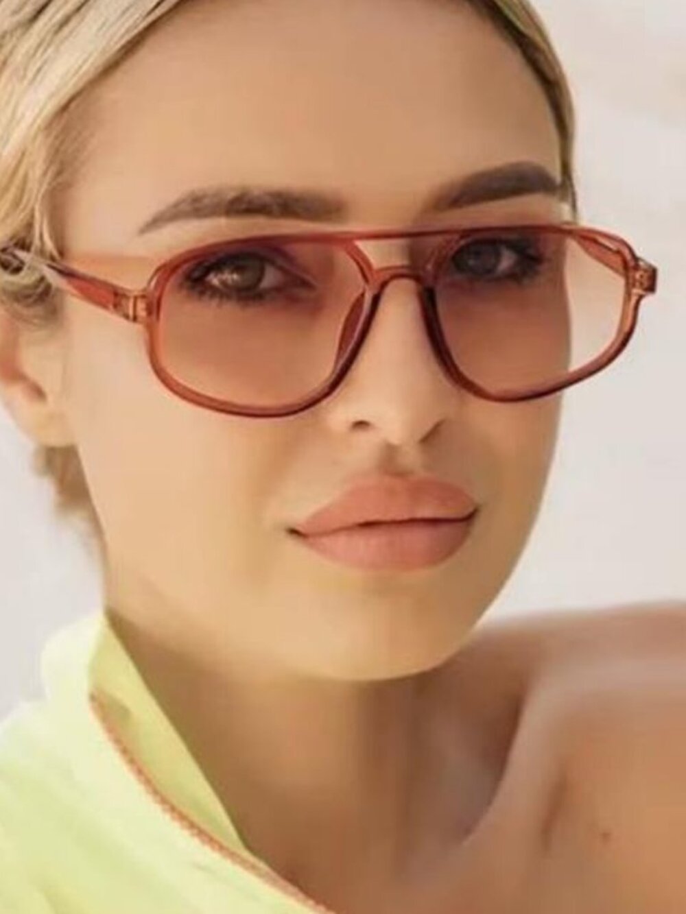 Double Beam Irregular Retro  Sunglasses